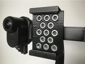 flat mount adapter sony action cam as30v dji zhiyun feiyu mobile gimbal camera adepter as100 as100v as15 as200v as30 as50 osmo feiyu-tech hdr-as100v hdr-as15 hdr-as200v hdr-as30v smooth-q smoothq actioncam 3d print model - Mito3D