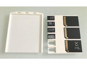 flat micro sd holder 3d printer accessories card flash pocket sdhc sdxc tray 3d print model - Mito3D