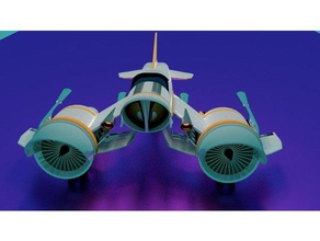 digne de star wars pod racer des véhicules en avion futuriste hoover l'artisanat 3d print model - Mito3D