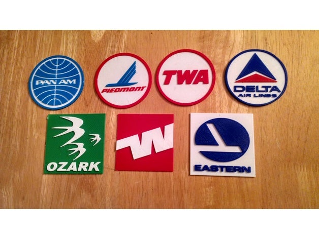 retro-airline-logo Plakate Dekor Fluggesellschaft delta Ost logo ozark panam Piemont Plakat sign twa 3D print model - Mito3D