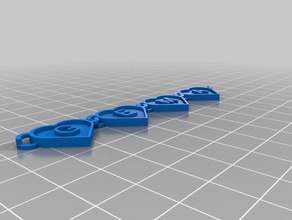 mis personalizado del corazón de la cadena texto gema moda 3d print model - Mito3D