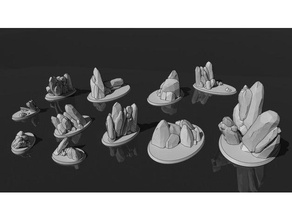 kaya oluşumları oyunlar 28 mm 40k arazi wargaming warhammer 3d print model - Mito3D