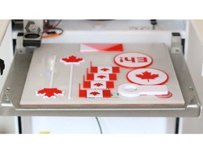canada day party pack decor bottle opener coaster coasters flag maple leaf multi color multi-color 3d print model - Mito3D