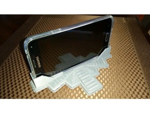 pentagon-shaped cell phone stand + top-cover mobile cellphone holder 3d print model - Mito3D