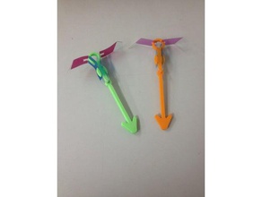 slingshot helicopter flying arrow playsets 3d print model - Mito3D