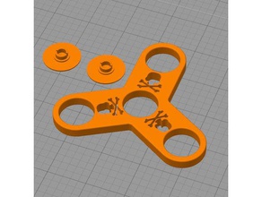 fidget spinner de cráneo y bandera pirata juguetes mecánicos 3d print model - Mito3D