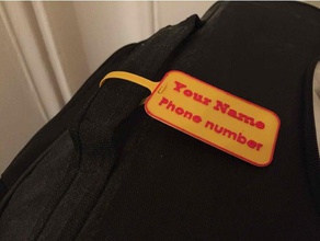 étiquettes à bagages sport et loisirs aeroport l'aéroport sac flexible la gare de l'étiquette les nom numéro téléphone valise balise transport voyage 3d print model - Mito3D