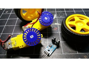 codificador de la rueda motorreductores corto hub robótica personalizado 3d print model - Mito3D