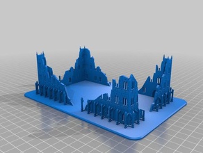gran basílica ruinas epic 40k 6mm escala juegos epic40k épica tablero de la mesa terreno wargaming 3d print model - Mito3D