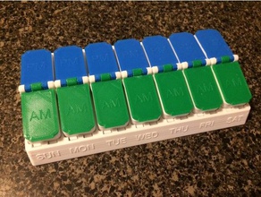 deluxe 7 day viagra organizer containers container pill pillbox pills prescription 3d print model - Mito3D
