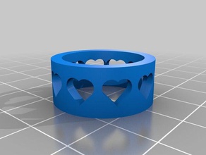 my customized heart ring jess rings 3d print model - Mito3D