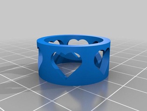 my customized heart ring seb rings 3d print model - Mito3D