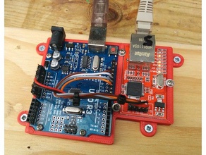arduino-ethernet-Einbaurahmen - Elektronik arduino ethernet Prototyp-Rahmen w5100 3d print model - Mito3D