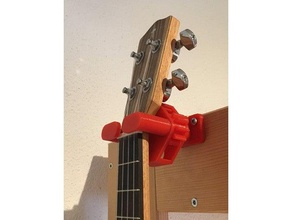 auto-chiusura ukulele supporto a parete musica titolare chiusura automatica monte 3d print model - Mito3D