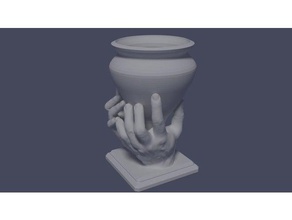 hand holding cup 2 sculptures 3d print model - Mito3D