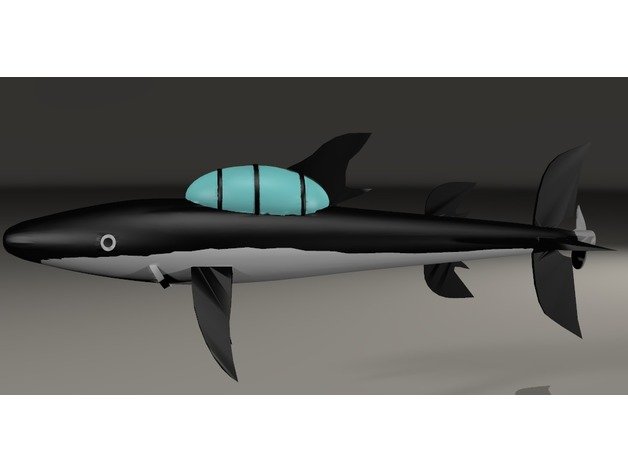 tintin sous-marin requin - sous marin jouets & jeux le 3D print model - Mito3D