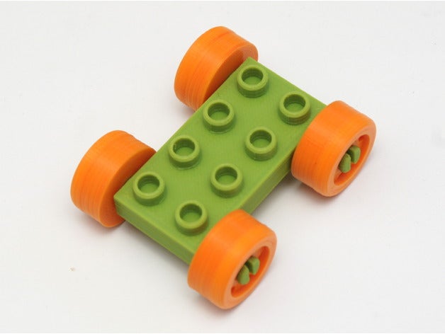 duplo auto compatibile base 2 x 4 giocattoli meccanici lego compatibili 3D print model - Mito3D