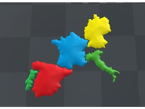 mapa 3d de paises europa aprendizaje Mapas en geografia geografía puzzle la escuela estudiante 3d print model - Mito3D