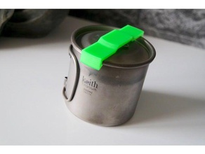 keith titanyum fincan kapağı taşıma klibi açık ve bahçe kamp klip kap özelleştirilebilir kapak openscad ulaşım 3d print model - Mito3D