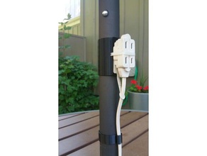patio umbrella power station outdoor & garden electrical box extention cord holder patio-table 3d print model - Mito3D