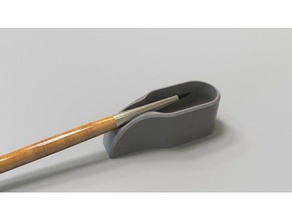 ergonomic paint tray & brush holder 1 art tools crafts paintbrush 3d print model - Mito3D
