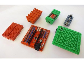arduino, lego mount & robótica accesorios diy arduino caso de compatible el monte openscad robot sumo 3d print model - Mito3D