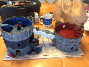12-kule aksesuar - köprü merdiven taraflı oyuncaklar ve oyunlar ejderhalar dungeons dragons frostgrave minyatür arazi wargame wargaming warhammer 40k fantasy Sihirbazı 3d print model - Mito3D