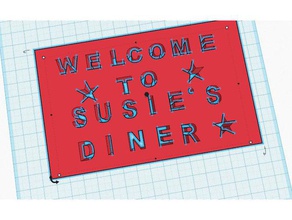 susie diner sign 3d printing 3d print model - Mito3D