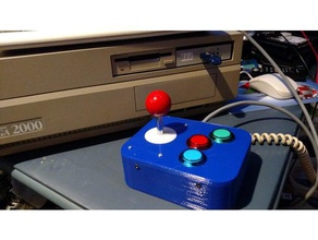 commodore amiga 3-botão de joystick computador comodoro acessórios controlador gamepad jogos 3d print model - Mito3D