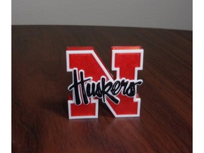 huskers magnet signs & logos college cornhuskers football nebraska 3d print model - Mito3D