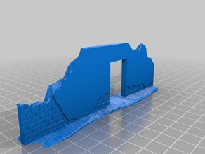 1 72 20mm ruined wall 3d printing 3d print model - Mito3D