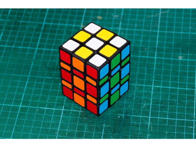 3x3x5 la moitié proportionnel cuboïde autocollants puzzles rubicks rubiks cube 3D print model - Mito3D