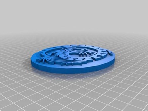 Çin ejderha madalyonu 3d baskı 3d print model - Mito3D