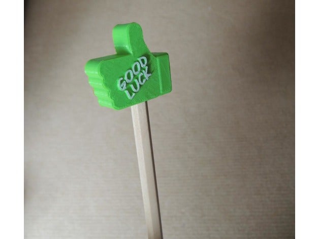 thumbs up pencil top - 'good luck' diy good luck like thumb 3D print model - Mito3D