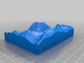 cwm idwal nant ffrancon fsc os open data pocket mountains 3d print model - Mito3D