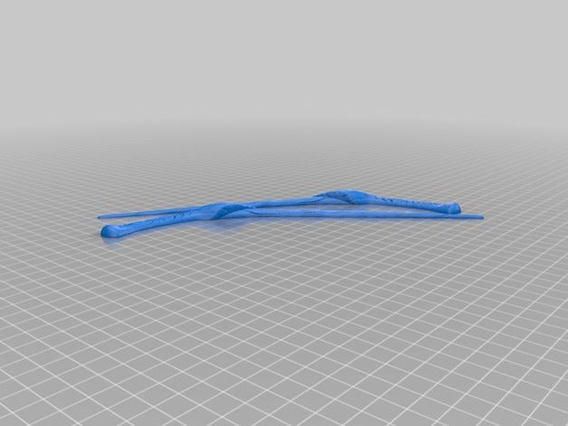 impressão fácil varinha de bellatrix lestrange adereços harry potter 3D print model - Mito3D