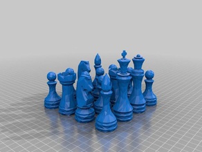 baixa contagem de polígonos xadrez 3d print model - Mito3D