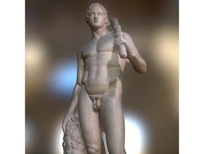 herakles scans & replicas 3d printing scan scanning animal club god greek hero lion man muscle mythology religion roman sculpture standing statue 3d print model - Mito3D