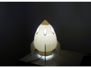 razzo lampada arredamento la luce a led una spia di illuminazione notte notturna rocketship navicella astronave astronavi ufo gli bianco 3d print model - Mito3D