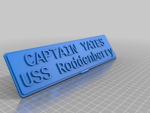 starfleet customized table plaque two line office 3d print model - Mito3D