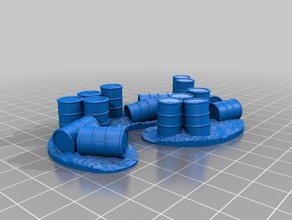 1 72 oil drum barricades 3d printing 3d print model - Mito3D