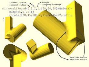 Runde nichts - Retrospektive scad Rundung abrunden Module Bibliothek engineering 3d print model - Mito3D