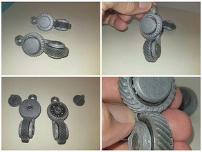 Schlüsselanhänger Stirnrad fidget Stirnrad-Getriebe keychain m canique- 3d print model - Mito3D