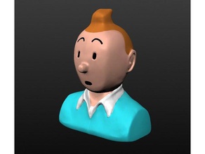 meilleur héros de buste jouets & jeux belgique la bande dessinée tintin 3d print model - Mito3D