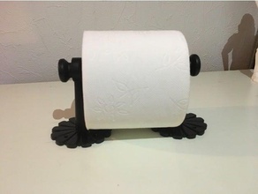 flower toilet paper holder bathroom 3d print model - Mito3D