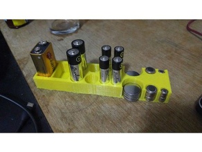 battery holder containers 9v aaa aa cr2032 lithium lr1130 lr41 lr736 3d print model - Mito3D