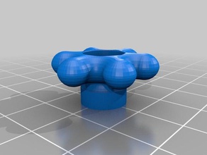 my customized smooth n' curvy star knob 5 parts 3d print model - Mito3D