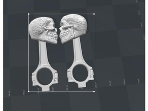 connecting rod skull keychains 3d print model - Mito3D