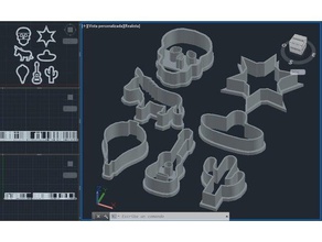 mexican cookie cutter kitchen & dining cactus guitar hat mule pinata skull top 3d print model - Mito3D