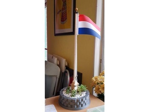classico pennone fioriera edifici e strutture tacchetta la bandiera giardino piantare in vaso 3d print model - Mito3D